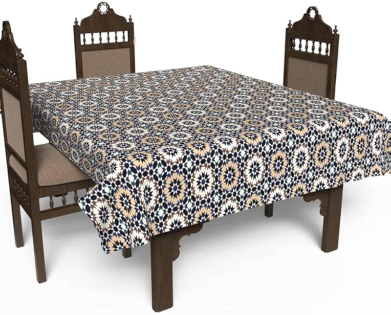 مفرش طاولة إسلامي فريد من نوعه من آرت مود هوم، مقاوم للماء، متعدد الألوان، مقاس 140 × 140 سم